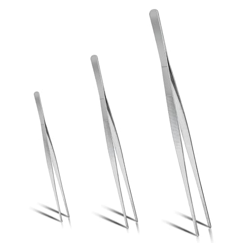 3 Set Kochpinzette, Küchenpinzette Edelstahl Kitchen Schwertkrone Professionelle Kochpinzette und Grillpinzette Fleischpinzette Profi Zange Lang Kochen Pinzette Grillzange Lang 30cm 25cm 20cm von Apkpesterml