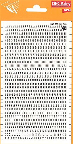 Decadry Buchstaben und Zahlen Transfers (1 Bogen) dd15 F 3 mm schwarz von APLI