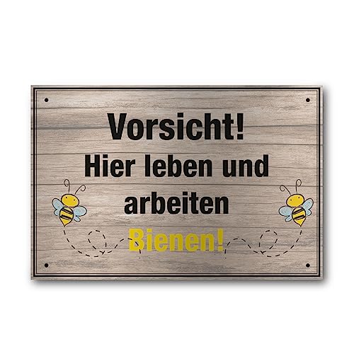 Apoidea – Bienen Schild zur Warnung aus Aluminium weiß / Imkereibedarf / Bienenzubehör und Imkerzubehör / Bienenzucht Zubehör / Imkerbedarf von Apoidea