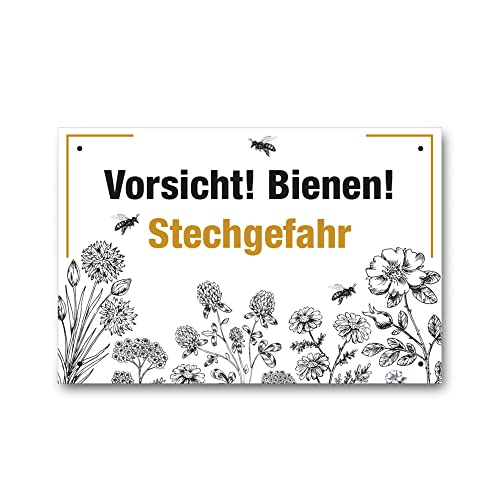 Apoidea – Bienen Schild zur Warnung aus Kunststoff / Imkereibedarf / Bienenzubehör und Imkerzubehör / Bienenzucht Zubehör / Imkerbedarf von Apoidea