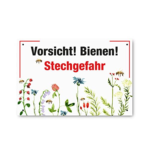 Apoidea – Bienen Schild zur Warnung aus Kunststoff / Imkereibedarf / Bienenzubehör und Imkerzubehör / Bienenzucht Zubehör / Imkerbedarf von Apoidea