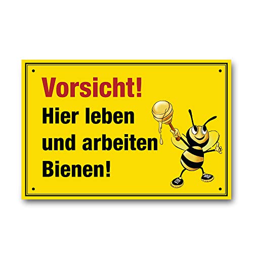 Apoidea – Bienen Schild zur Warnung aus Kunststoff / Imkereibedarf / Bienenzubehör und Imkerzubehör / Bienenzucht Zubehör / Imkerbedarf von Apoidea