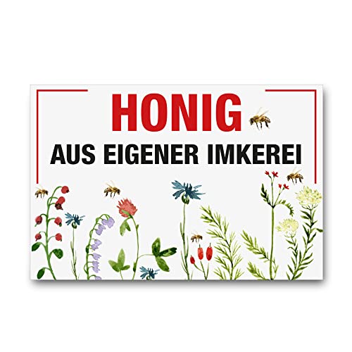 Apoidea – Honig aus eigener Imkerei Schild / Bienen Schild Werbeschild aus Kunststoff / Imkereibedarf / Bienenzubehör und Imkerzubehör / Imkerbedarf von Apoidea