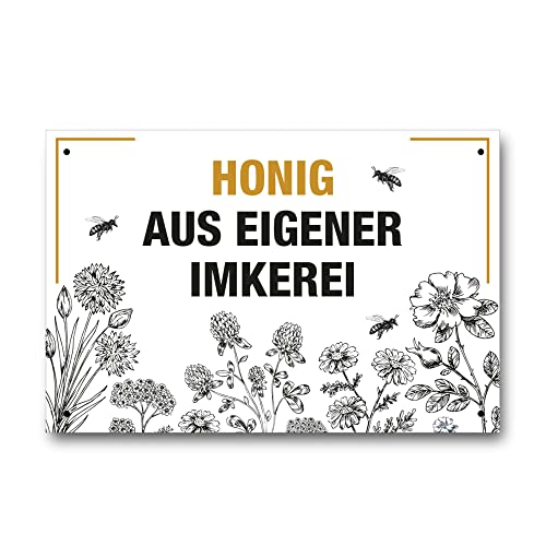 Apoidea – Honig aus eigener Imkerei Schild / Bienen Schild Werbeschild aus Kunststoff / Imkereibedarf / Bienenzubehör und Imkerzubehör / Imkerbedarf von Apoidea