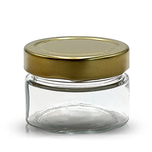 Apoidea – Honiggläser 160g mit DEEP Twistoff Deckel in Gold 72 Stück/Honiggläser 160g mit Deckel/Honigglas und Einweckglas Deepglas/Hochwertige Honig Gläser für Ihren eigenen Honig von Apoidea