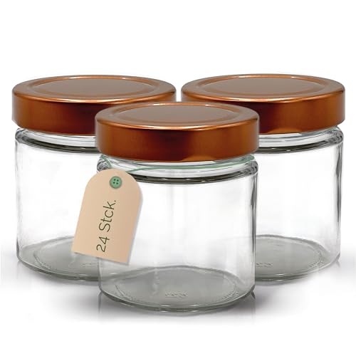 Apoidea – Marmeladengläser 250g mit Deckel in Kupfer 24 Stück/Twist Off Gläser/Einmachgläser/Marmeladengläser mit Deckel/leeres Marmeladenglas/Einkochgläser Apoidea – Marmeladengläser 250g mit Deckel in Kupfer 24 Stück/Twist Off Gläser/Einmachgläser/Marmeladengläser mit Deckel/leeres Marmeladenglas/Einkochgläser von Apoidea