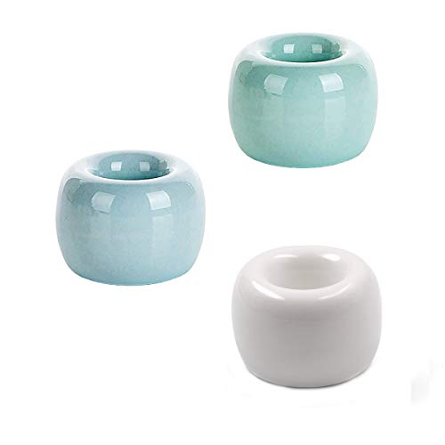 Apol Set von 3 Pcs Mini Keramik Zahnbürstenhalter Ständer, Pen Ständer Ringe Stauraum Organizer für Badezimmer, von Apol