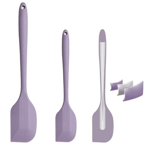 2 Stück Silikon Spatel,Antihaft Teigschaber Silikon mit Metallkern,zum Mischen,Rühren und Schaben.Teigschaber Klein,Hitzebeständig bis 240℃,ideal für Kochen und Backen28,2 x 5,3 cm, 21 x 4,5 cm (lila) 2 Stück Silikon Spatel,Antihaft Teigschaber Silikon mit Metallkern,zum Mischen,Rühren und Schaben.Teigschaber Klein,Hitzebeständig bis 240℃,ideal für Kochen und Backen28,2 x 5,3 cm, 21 x 4,5 cm (lila) von ApollOptimum