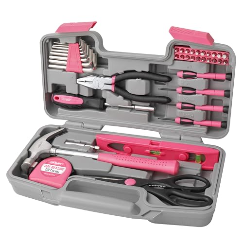 Apollo pinker Frauen Werkzeugkoffer mit pinkem Werkzeug-Set 39 Teile, ein tolles Geschenk für Frauen von Apollo