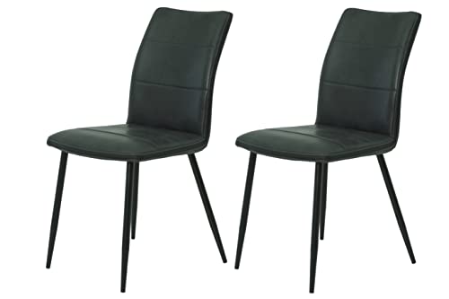 Hela Tische, 2er Set Vierfußstuhl,Küchenstuhl Caroline, Microfaser Anthrazit, Metallgestell Schwarz Hela Tische, 2er Set Vierfußstuhl,Küchenstuhl Caroline, Microfaser Anthrazit, Metallgestell Schwarz von Hela Tische