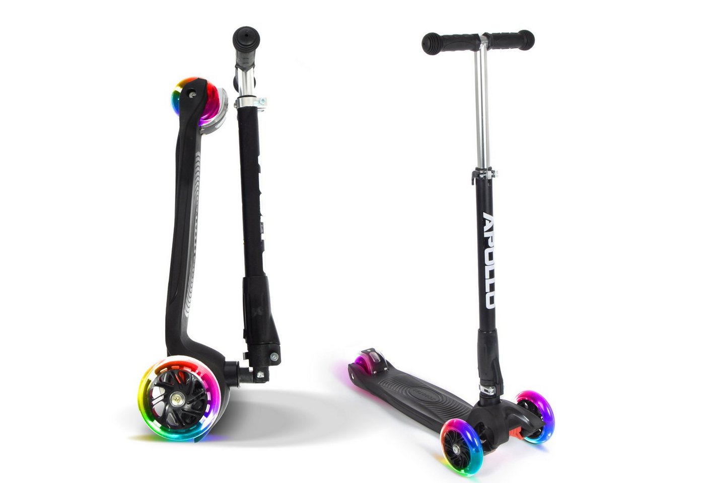 Apollo Dreiradscooter Kinderroller Kids Whiz LED 3-Rad Scooter ab 3 Jahren Tretroller, Klappbarer und höhenverstellbarer Kinder Scooter mit LED Wheels von Apollo