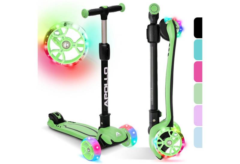 Apollo Dreiradscooter LED Kinderscooter Kids pro 4, Kinderroller mit LED Wheels, höhenverstellbar Für Kinder ab 3 Jahren von Apollo