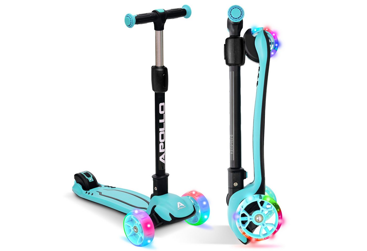 Apollo Dreiradscooter LED Kinderscooter Kids pro 4, Kinderroller mit LED Wheels, höhenverstellbar von Apollo