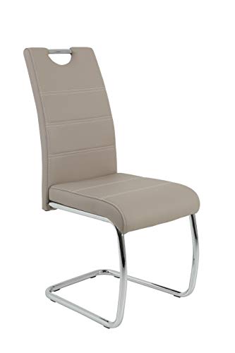 Hela Tische, 1ner Pack Schwingstuhl Flora, Bezug Kunstleder Beige, Rundrohrgestell verchromt, Lehne mit Griff, 120kg belastbar Hela Tische, 1ner Pack Schwingstuhl Flora, Bezug Kunstleder Beige, Rundrohrgestell verchromt, Lehne mit Griff, 120kg belastbar von Hela Tische