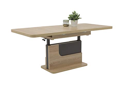 Apollo Herbert Couchtisch, Holzwerkstoff, Spanplatte, Sonoma, 110-150 x 70 x 58-76 cm von Apollo