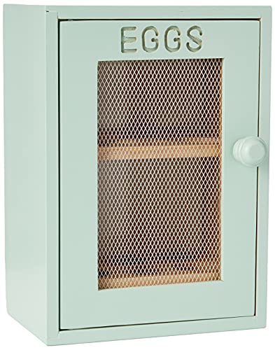 apollo THE HOUSEWARES BRAND 2-Tier Egg Storage Cabinet Rack Hevea Wood, Size 25x18x12cm, holds up to 12 eggs, with magnetic closure, MINT von Apollo