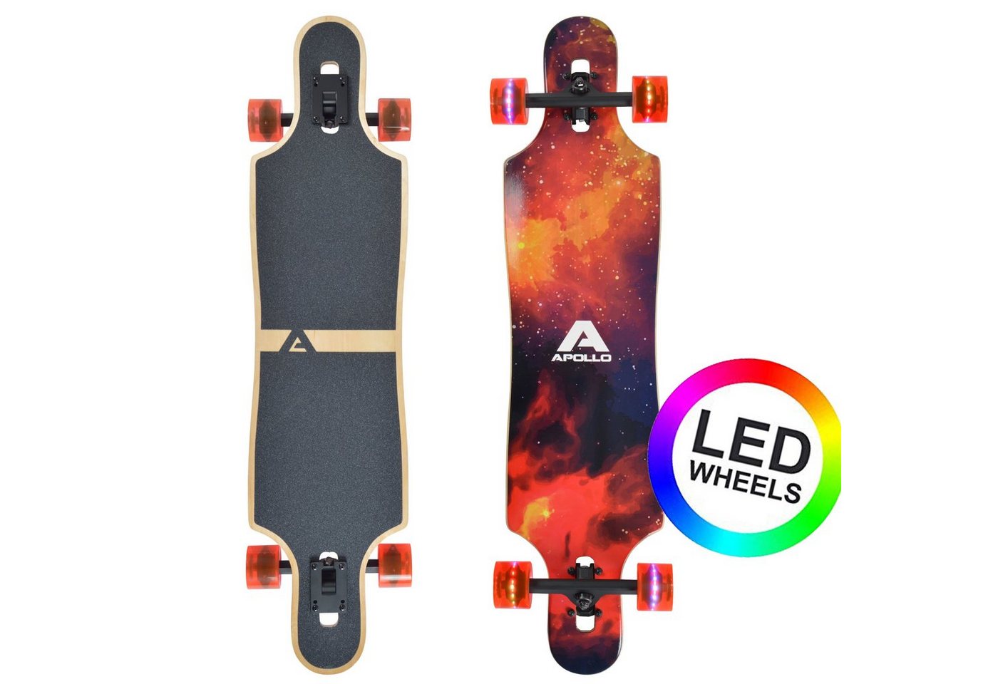 Apollo Longboard Twin Tip DT Longboard 40, aus Holz mehrlagig verleimt für Idealen Flex & Stabilität" von Apollo