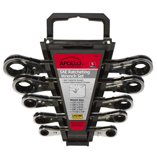 Apollo Tools DT1212 SAE Ratschenschlüsselsatz, 5-teilig, schwarz von Apollo