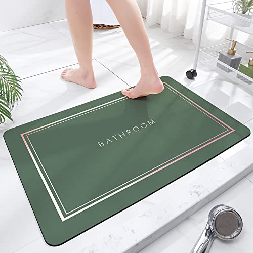 Super saugfähige Bodenmatte, schnell trocknende Badezimmermatten, saugfähige Badematten für Zuhause, rutschfeste Gummiböden, leicht zu reinigen, einfache Badezimmer-Fußmatte (Grün, 40*60 cm) von Apomkjoe