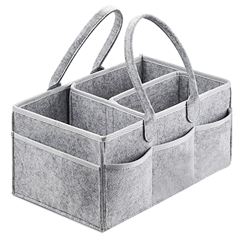 Apore Baby Windel Caddy Organizer Wickeltisch Tragbar Filz Baby Windeltaschen Auto Travel Ablagekorb Windeln Aufbewahrungsbox für Windeln, Kid Spielzeug,Baby Dusche Geschenk Korb von Apore