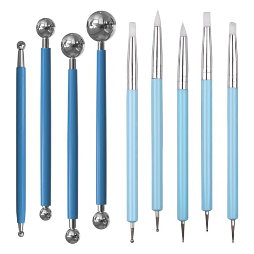 Aposous 9-Teilige Punktierungswerkzeuge, Töpferprägewerkzeug, Keramik-Tonkugel-Stift-Punktmalwerkzeuge von Aposous