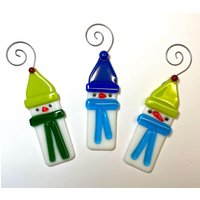 Geschmolzenes Glas Schneemann Ornamente 3Er-Set von AppArtGallery