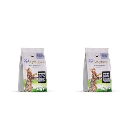 Applaws Katzentrockenfutter Adult, Huhn mit Ente, getreidefrei und komplett 400g (1 Packung) (Packung mit 2) von Applaws