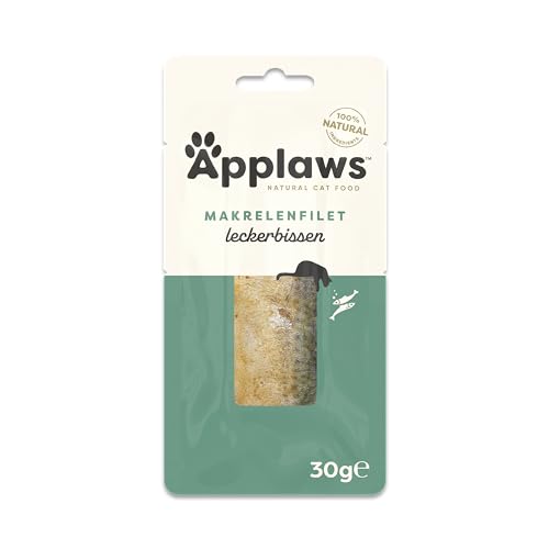 Applaws Natural Cat Treats, Ganze Makrele Lende Katzensnack, 30g Beutel (Packung mit 12 Stück) von Applaws