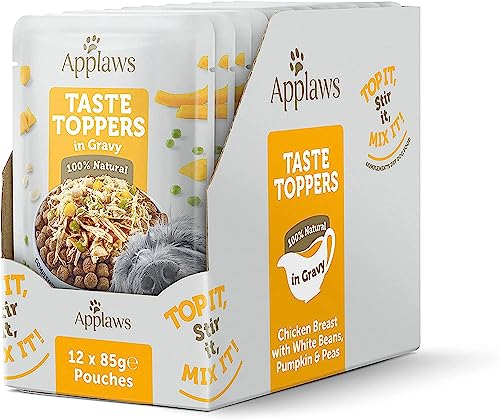 Applaws Premium Natural Nassfutter für Hunde, getreidefreies Huhn mit Gemüse in Sauce, Topping für Hunde 12 x 85g Packung von Applaws