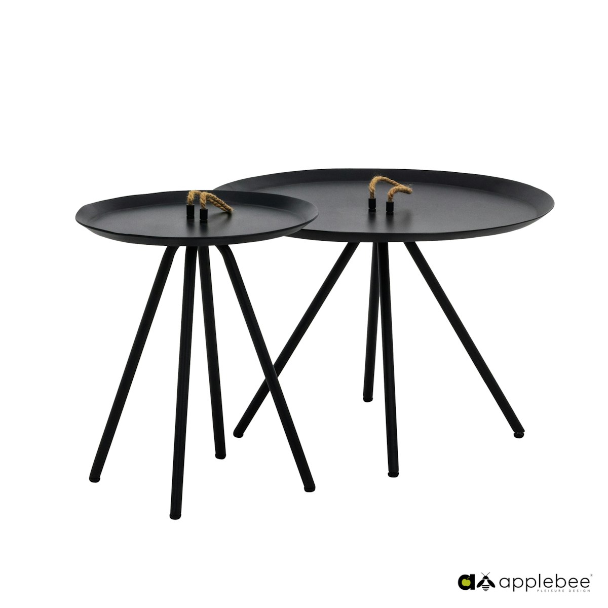 Apple Bee 2er Set Kaffeetische ELLE ALU, Aluminium Schwarz - Abverkauf von Apple Bee