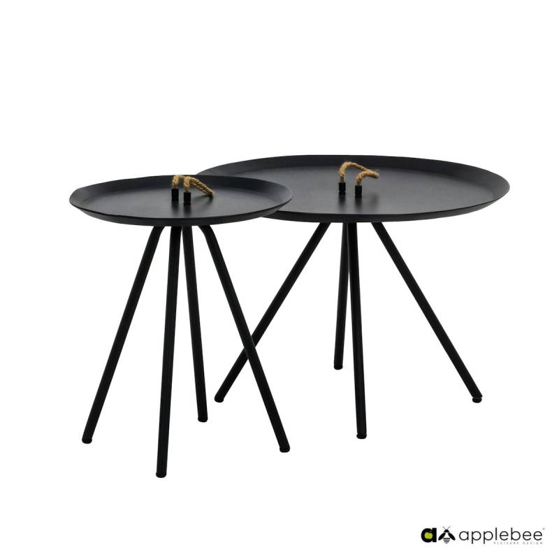 Apple Bee 2er Set Kaffeetische ELLE ALU, Aluminium Schwarz - Abverkauf von Apple Bee