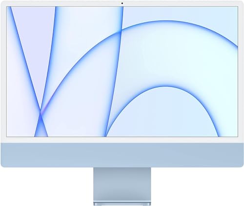 2021 Apple iMac mit Apple M1 Chip mit 8-core CPU (24-zoll, 1TB SSD Kapazität) (QWERTY Italian) Blå (Generalüberholt) von Apple