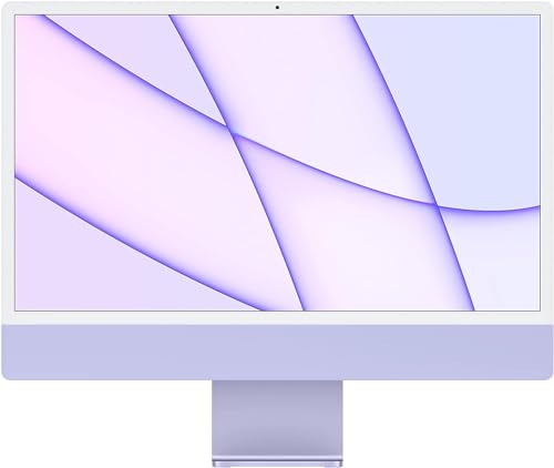 2021 Apple iMac mit Apple M1 chip mit 8-core CPU (24-zoll, 16GB RAM, 256GB SSD Kapazität) (QWERTZ German) Violett (Generalüberholt) von Apple