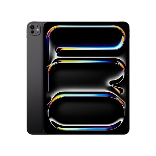 Apple 13" iPad Pro (M4): Ultra Retina XDR Display, 512 GB, 12 MP Querformat Frontkamera/12 MP Rückkamera, LiDAR Scanner, WLAN 6E und 5G Mobilfunk mit eSIM, Face ID, Standardglas – Space Schwarz von Apple