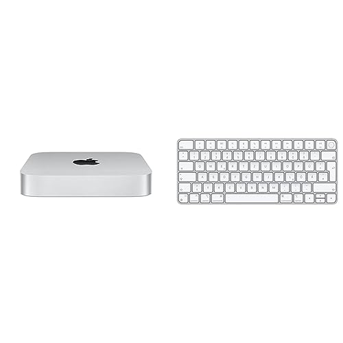 Apple 2023 Mac Mini M2 Chip mit 8‑Core CPU und 10‑Core GPU, 8GB Gemeinsamer Arbeitsspeicher, 256 GB SSD Speicher + Apple Magic Keyboard mit Touch ID (für Mac Chip) - Deutsch + Apple Magic Mouse von Apple