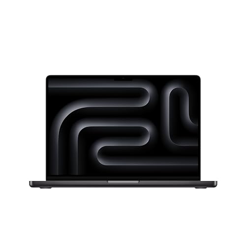 Apple 2023 MacBook Pro Laptop M3 Pro Chip mit 12‑Core CPU, 18‑Core GPU: 14,2" Liquid Retina XDR Display, 18 GB gemeinsamer Arbeitsspeicher, 1 TB SSD Speicher. Funktioniert mit iPhone, Space Schwarz von Apple