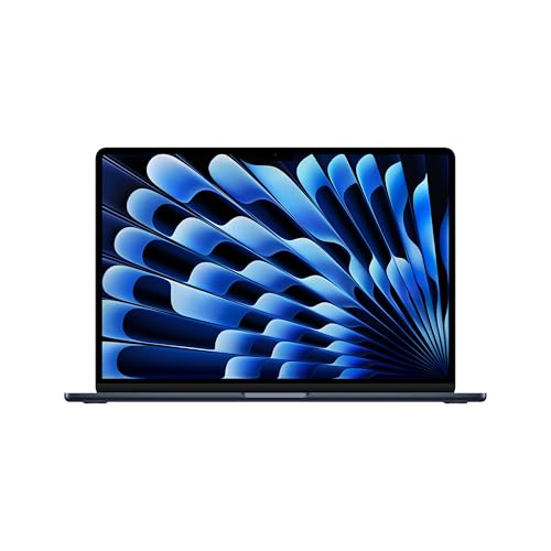 Apple MacBook Air (15", Apple M4 Chip mit 10‑Core CPU und 10‑Core GPU, 16GB Gemeinsamer Arbeitsspeicher, 256 GB) - Mitternacht von Apple