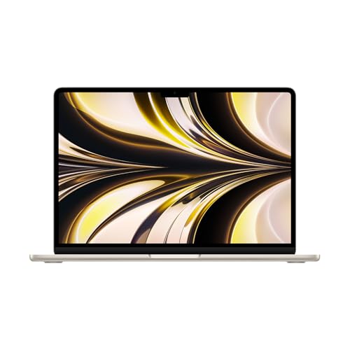 Apple MacBook Air 2022, M2 Chip mit 8-Core CPU und 8-Core GPU (13-Zoll, 16GB RAM, 512GB SSD-Speicher) (QWERTY Englisch) Polarstern (Generalüberholt) von Apple