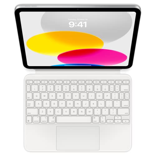 Apple Magic Keyboard Folio (für iPad 10. Gen) (QWERTY US English) Weiß (Generalüberholt) von Apple