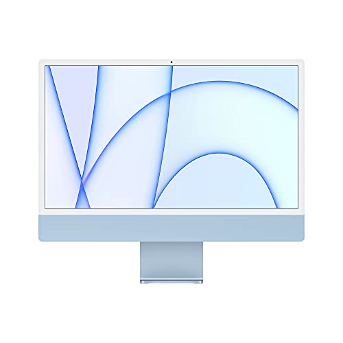 2021 Apple iMac mit Apple M1 Chip mit 8-core GPU (24-Zoll, 512GB SSD Kapazität) (AZERTY French) Blå (Generalüberholt) von Apple