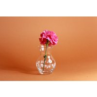 80Er Jahre Vintage Klar Glas Blume Hourglass Kleine Vase von AppleBranchesVintage
