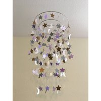 Halbmond Und Stern Mobil | Lavendel Silber Weiß Antikes Gold Handys Kinderzimmer Dekor Deckenmobile Wählt Eure Farben Aus von AppleLovesCoCo