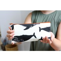 Wal-stiftetäschchen Handgemachte Reißverschlusstasche Aus Baumwolle Wal-stiftetäschchen Handgemachte Reißverschlusstasche Aus Baumwolle von AppleWhite