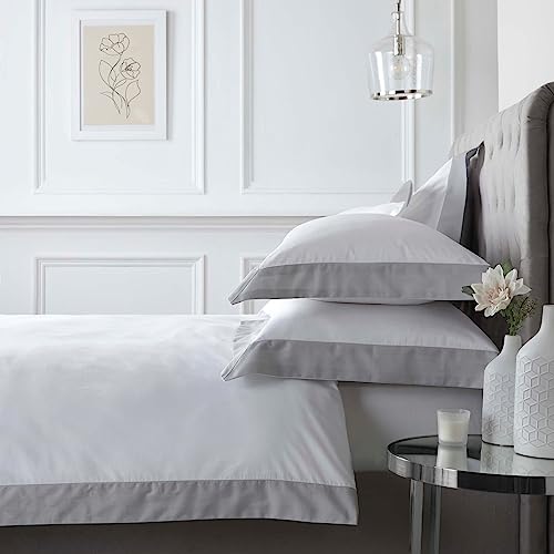 Appletree Boutique Oxford Edge Bettbezug-Set, 100% Baumwolle, Super-King-Size-Bett, Weiß Appletree Boutique Oxford Edge Bettbezug-Set, 100% Baumwolle, Super-King-Size-Bett, Weiß von Appletree