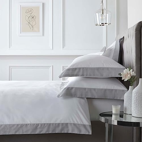 Appletree Boutique Oxford Edge Bettbezug-Set, 100% Baumwolle, Super-King-Size-Bett, Weiß von Appletree