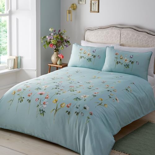 Appletree Heritage Serenity Bettbezug-Set, 100% Baumwolle, Super-King-Size-Bett, zartes Blau Appletree Heritage Serenity Bettbezug-Set, 100% Baumwolle, Super-King-Size-Bett, zartes Blau von Appletree