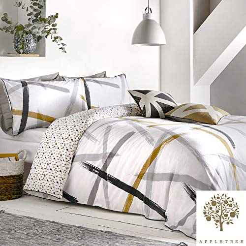 Appletree Leda-100, 100% Baumwolle, Grau & Ocker, Bettbezug-Set: Einzelbett Appletree Leda-100, 100% Baumwolle, Grau & Ocker, Bettbezug-Set: Einzelbett von Appletree