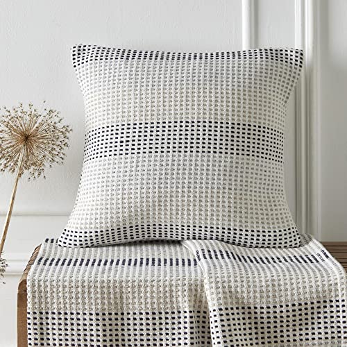 Appletree Loft Reva Kissen, gefüllt, 100% recycelte Baumwolle, 43 x 43 cm, Marineblau von Appletree