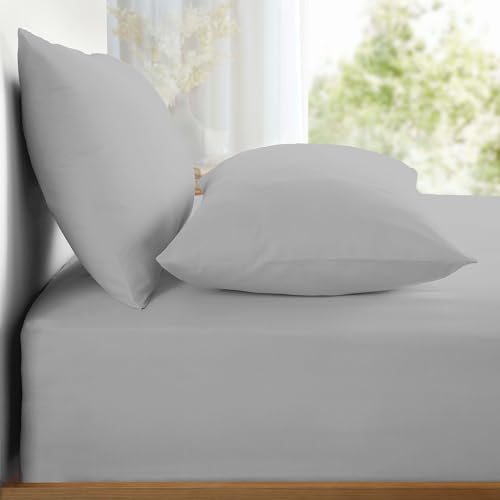 Appletree Spannbettlaken für Doppelbett (140 x 190 x 28 cm), einfarbig, hellgrau, 100% weiche und luxuriöse Baumwolle, silberfarbenes Spannbetttuch, hellgraues Spannbetttuch Appletree Spannbettlaken für Doppelbett (140 x 190 x 28 cm), einfarbig, hellgrau, 100% weiche und luxuriöse Baumwolle, silberfarbenes Spannbetttuch, hellgraues Spannbetttuch von Appletree