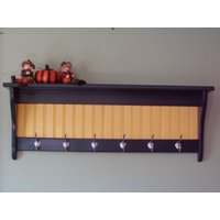 Garderobe Mit Ablage Mehrfarbiges Holz, 5 Satin-Chrom-Haken 102 cm von AppletreeWoodcrafts